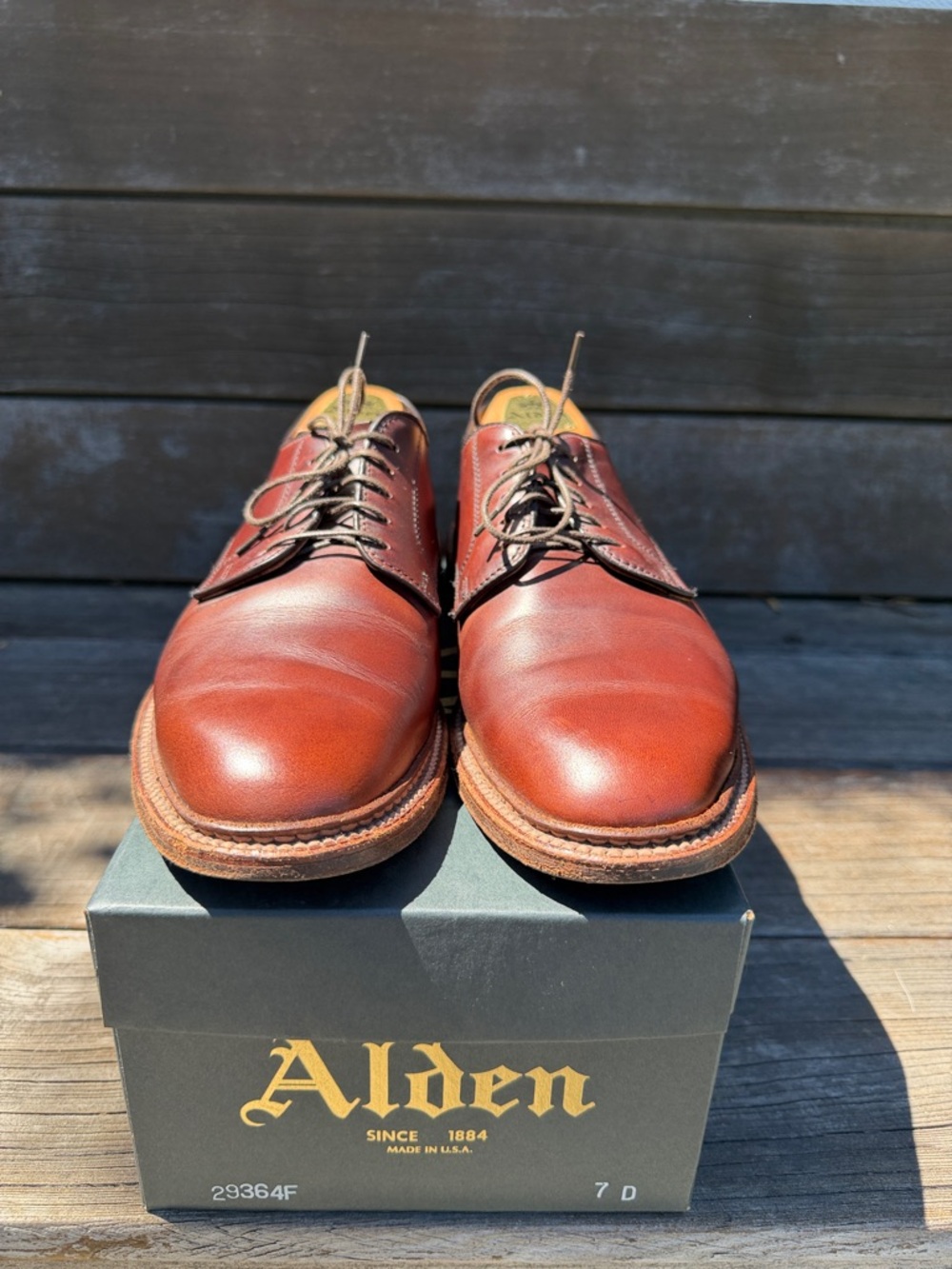 Alden 29364F - Plain Toe Blucher Flex Welt - Brown Chromexcel 7D